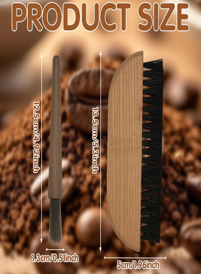 CYUXING 2Pcs Coffee Grinder Cleaning Brush Set with Natural Bristles & Wood Handle Daily Necessities for Coffee Grinder, Espresso Machine, and Portafilter Cleaning Tool - Image 2
