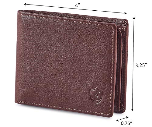 Cochoa Bifold Wallet for Men's Real Genuine Slim Leather RFID Blocking 2 ID Windows Stylish Travel Gift Box (NAPA, TAN) - Image 3