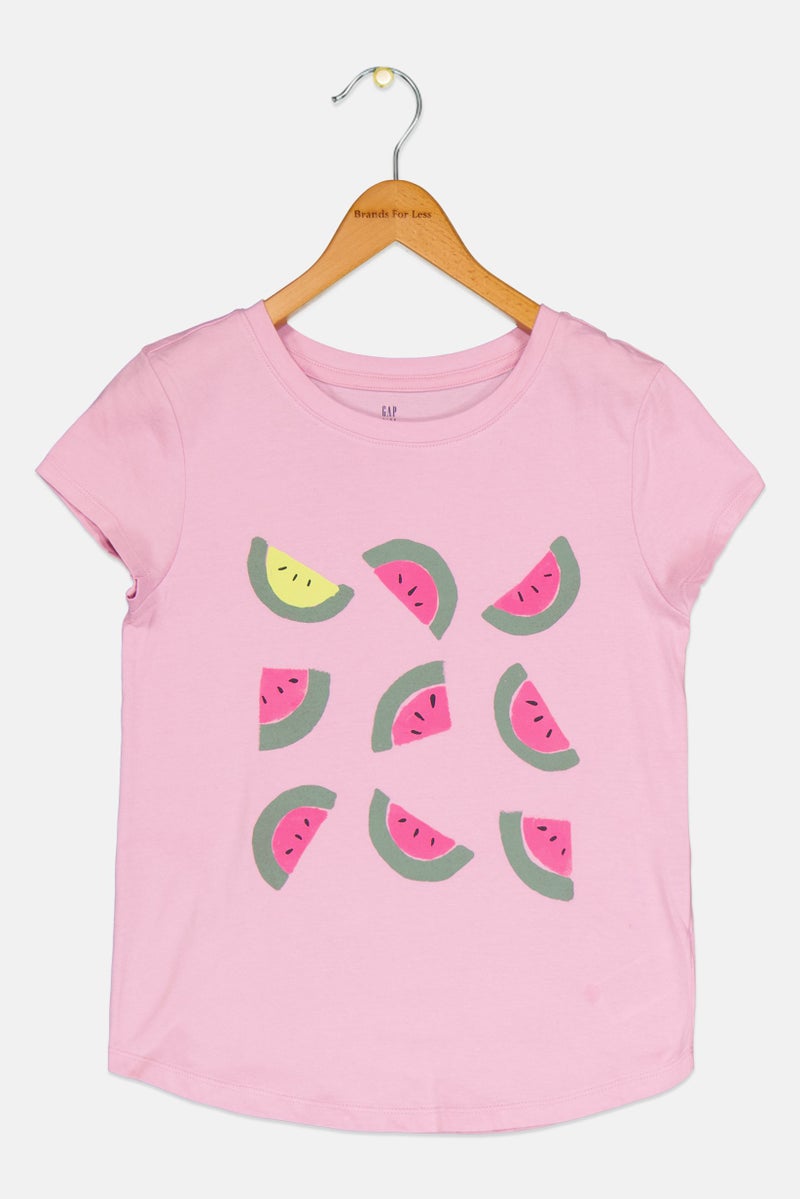 GAP Kids Girl Graphic Printed Short Sleeve T-Shirt,  Pink - Image 1