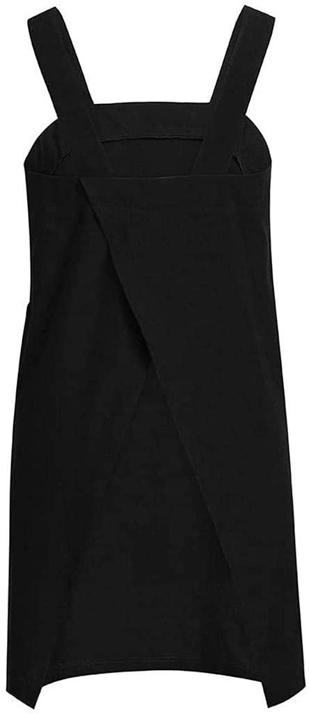 YESDOOD Cotton Linen Apron Cross Back Apron for Women with Pockets Pinafore Dress for Baking Cooking - Image 2