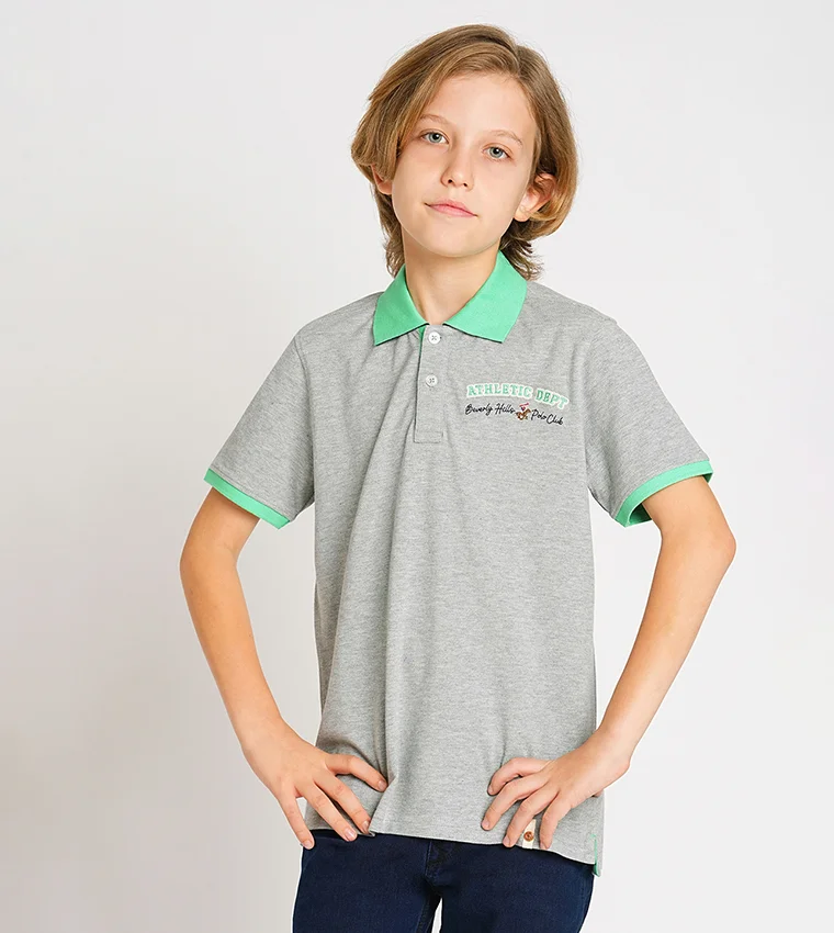 BEVERLY HILLS POLO CLUB Logo Detail Short Sleeves Polo T-Shirt
