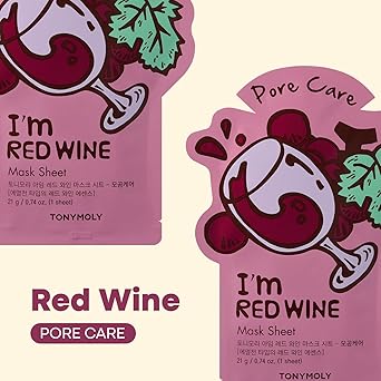 TONYMOLY Tony Moly Im Red Wine Pore Care Real Sheet Mask 21g - Image 3