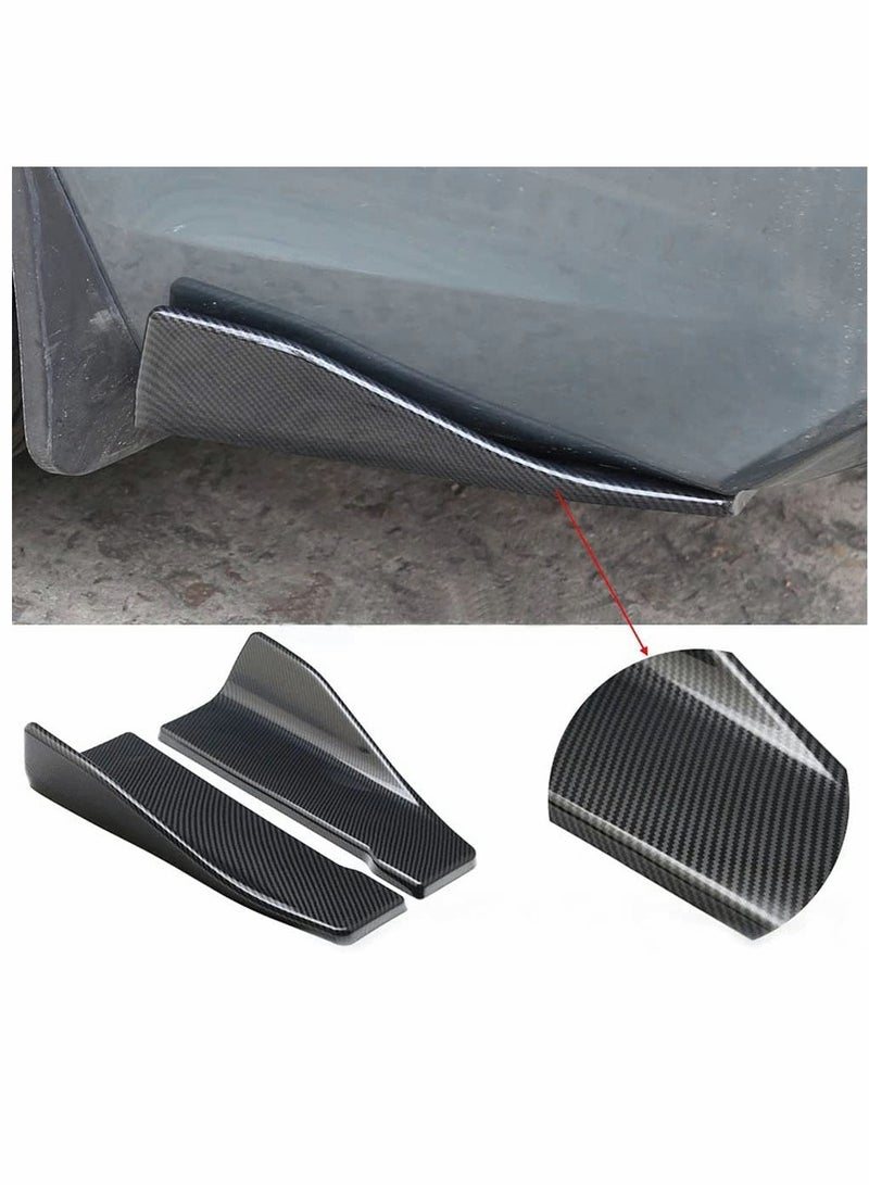 SOLARAE Car Rear Bumper Lip Lower Corner Valance Covers Carbon Fiber Diffuser Splitter Universal Automotive Side Body Lip Spoiler Chin Skirt Protector 2pcs - Image 2