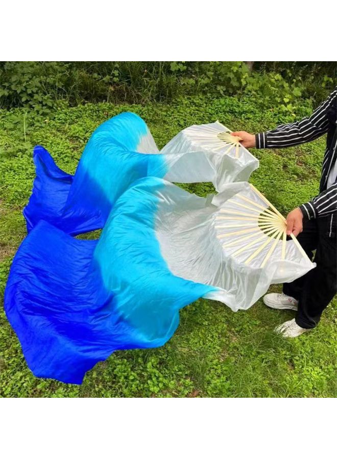 Koi Copy Dance Fan Long Silk Fan Classical Dance Long Fan Black And White Gradient Ink Fan Left Hand Finger Moon Dance Fan