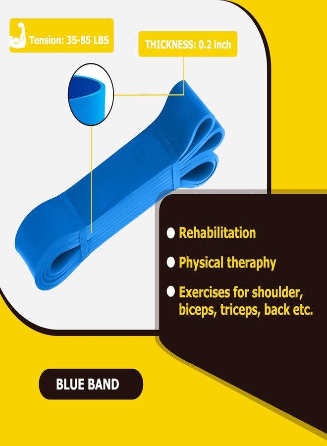 WSAKOUE Pull Up Bands, Resistance Bands, Pull Up Assist Band Exercise Resistance Bands for Body Stretching, Powerlifting, Resistance Training - Blue - Image 3