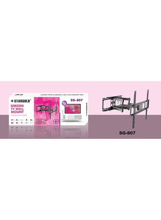 Stargold Full Motion Wall Mount For 32-70 Inches Screen LCD LED Curved TV Black - Image 2