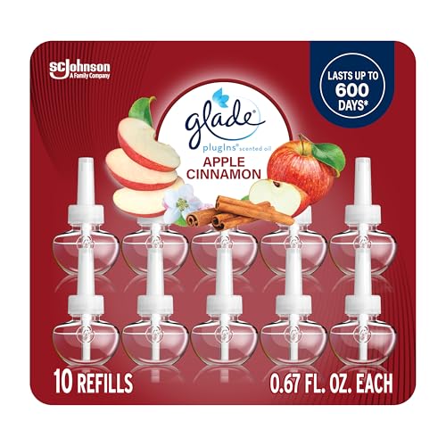 Glade PlugIns Refills Air Freshener, Scented and Essential Oils for Home and Bathroom, Apple Cinnamon, 6.7 Fl Oz, 10 Count (Packaging May Vary) - Image 1