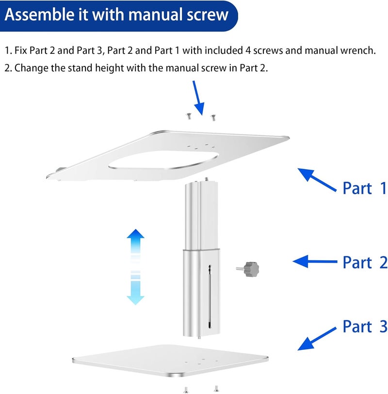 BESIGN LSX6N Aluminum Laptop Stand, Ergonomic Adjustable Notebook Stand, Riser Mount Computer Stand, Compatible with 10-15.6 Inch Laptops, Silver - Image 5