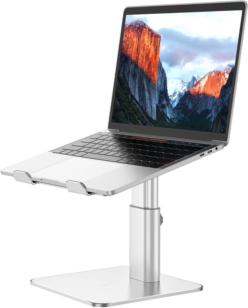BESIGN LSX6N Aluminum Laptop Stand, Ergonomic Adjustable Notebook Stand, Riser Mount Computer Stand, Compatible with 10-15.6 Inch Laptops, Silver - Image 1