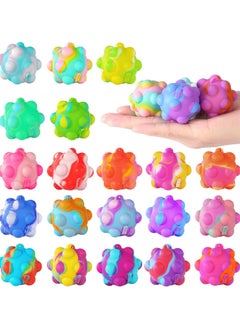 Pop Ball Its Mini Fidget Toys Bulk 20 PCS 3D Stress Balls Fidgets for Classroom Prizes Easter Basket Stuffers for Kids Party Favors Squeeze Toys It Poppers Keychain Autism Sensory Toys Pack