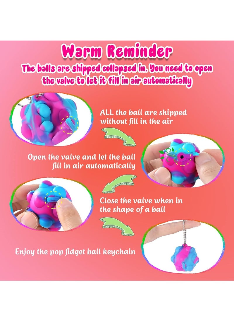 SNW - Pop Ball Its Mini Fidget Toys Bulk 20 PCS 3D Stress Balls Fidgets for Classroom Prizes Easter Basket Stuffers for Kids Party Favors Squeeze Toys It Poppers Keychain Autism Sensory Toys Pack - Image 1