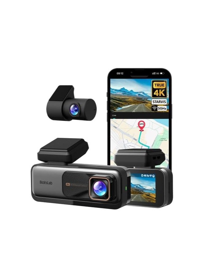 Botslab 4K Dash Cam Front and Rear, 170° Ultra Wide Dashcam with ADAS, Night Vision, 24/7 Parking Mode, Sony IMX415 Sensor, WDR, Free 64GB SD Card, 5G/2.4G WiFi, Built-in GPS, Loop Recording - pzsku/Z6BBA453C4C8201BDE20BZ/45/_/1740036170/5331f582-fa93-427a-beff-cbffb2a306e1