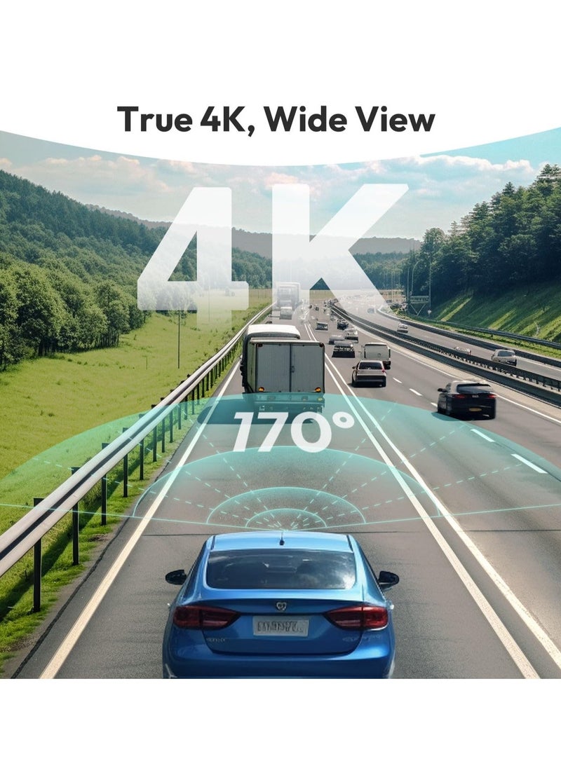 Botslab - Botslab 4K Dash Cam Front and Rear, 170° Ultra Wide Dashcam with ADAS, Night Vision, 24/7 Parking Mode, Sony IMX415 Sensor, WDR, Free 64GB SD Card, 5G/2.4G WiFi, Built-in GPS, Loop Recording - Image 1