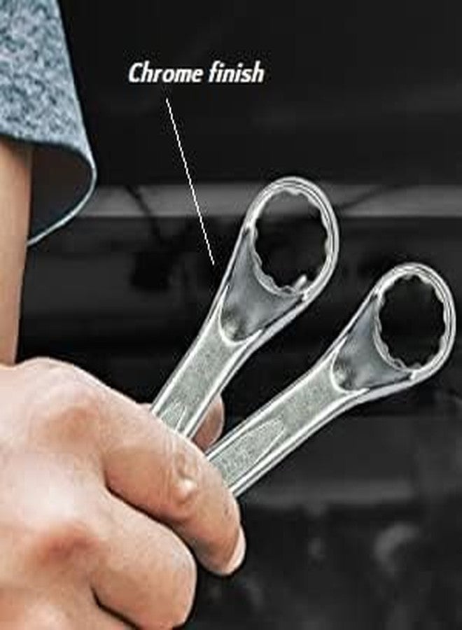 REAL stf Heavy Duty Ring Spanner Set - 12 Pcs with Hanging Tray | Anti-Slip Grip, Strong & Tough Chrome Vanadium Steel | Rust-Resistant, Durable Hand Tool Kit for Garage, DIY & Workshop Use - Image 4