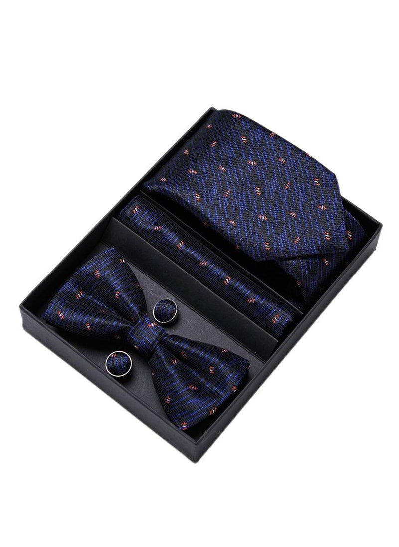 Generic 5 pcs high-end tie for men business professional formal tie bow tie cufflinks square scarf fashion accessories gift box  - Image 1