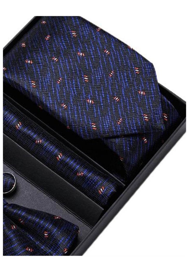 Generic 5 pcs high-end tie for men business professional formal tie bow tie cufflinks square scarf fashion accessories gift box  - Image 4
