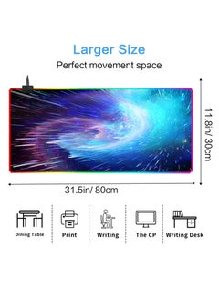 FlashHawk RGB Gaming Mouse Pad, 14 LED Modes Extended Large Table Desk, Mat Mousepad for PC Computer MacBook , Keyboard Mat, Anti-Slip, 800*300mm Size  - Image 2