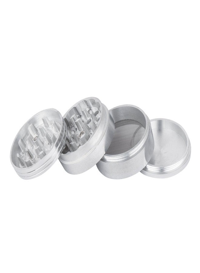 A.K.TRADERS 42mm Silver Color Metal Herb Storage Grinder Crusher with Honey Dust Filter 4 Parts 42mm White Compact Durable Design - Image 2