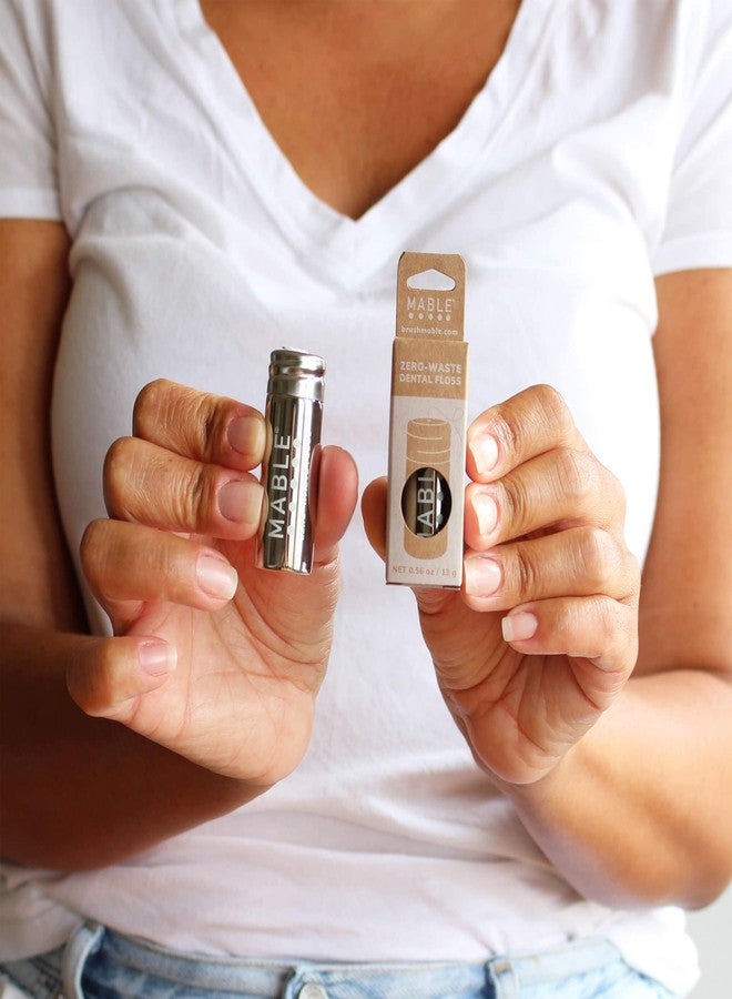 MABLE Refillable Dental Floss | Silk Dental Floss | Reusable & Refillable Stainless Steel Container | Comes with 33 Yards of Natural Silk Floss - Image 3