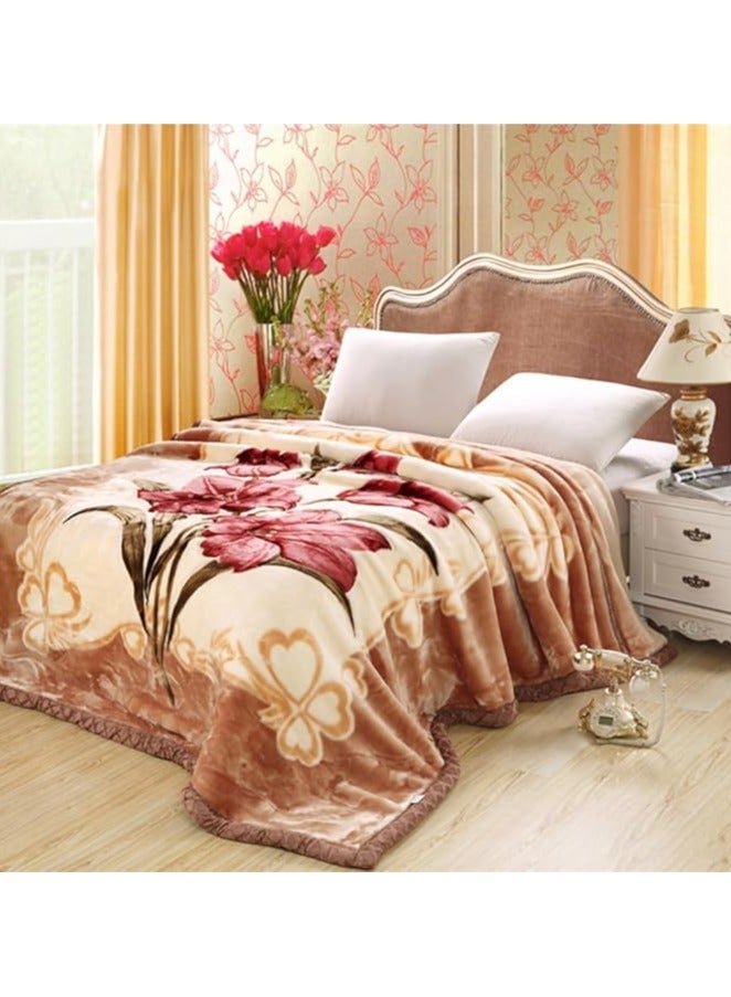 COMFY KOREAN STYLE MINK SOFT THICKENED LUXURIOUS FLORAL BLANKET - Image 2