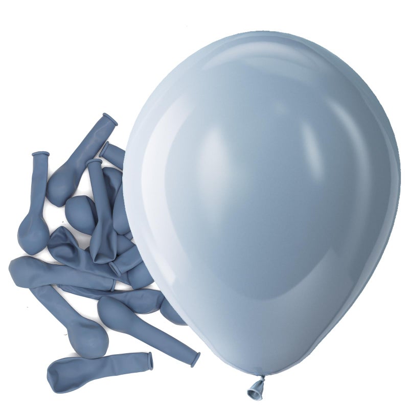 Bezente Dusty Blue Latex Party Balloons - 150 Pack 5 Inch Matte Small Haze Blue Helium Balloons for Birthday Bridal Shower Wedding Gender Reveal Engagement Graduation Party - Image 1