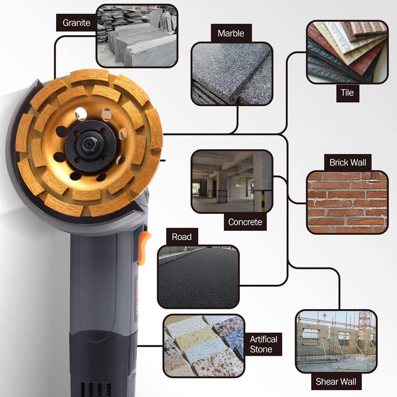 KSEIBI 644030 Diamond Concrete Grinding Wheel 4 1/2 inch for Polishing and Cleaning Stone Concrete Surface, Cement, Marble, Rock, Granite, and Thinset Removing, Angle Grinder Wheels Cup - Image 2