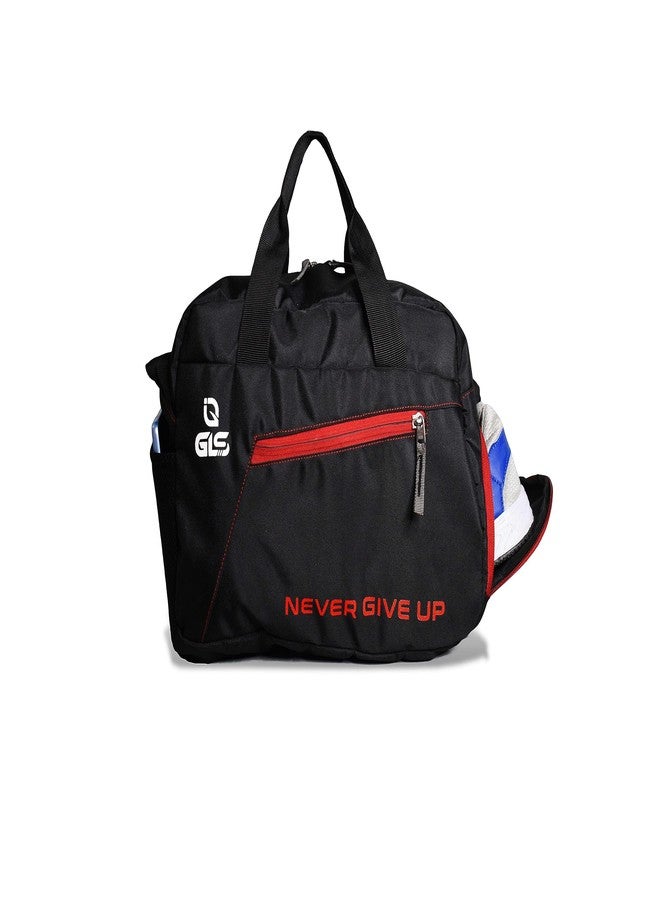 GLS VELOZI Polyester Duffle Bag for Men & Women/Gym Bags with Adjustable Shoulder Strap/Fitness Bag with One Front Pocket and Shoe Pocket (Red/Black) - Image 3