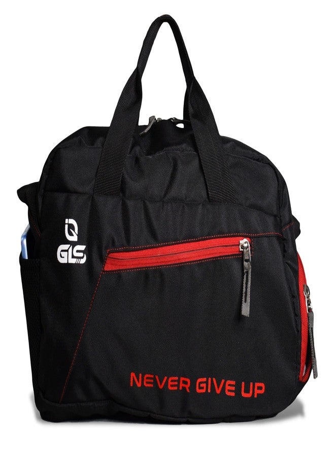 GLS VELOZI Polyester Duffle Bag for Men & Women/Gym Bags with Adjustable Shoulder Strap/Fitness Bag with One Front Pocket and Shoe Pocket (Red/Black) - Image 1