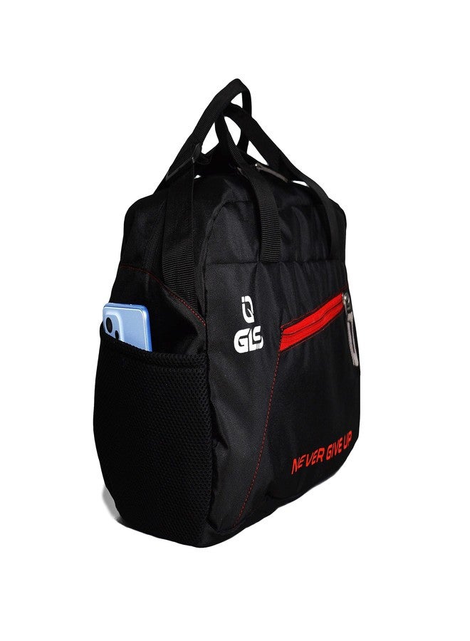 GLS VELOZI Polyester Duffle Bag for Men & Women/Gym Bags with Adjustable Shoulder Strap/Fitness Bag with One Front Pocket and Shoe Pocket (Red/Black) - Image 5