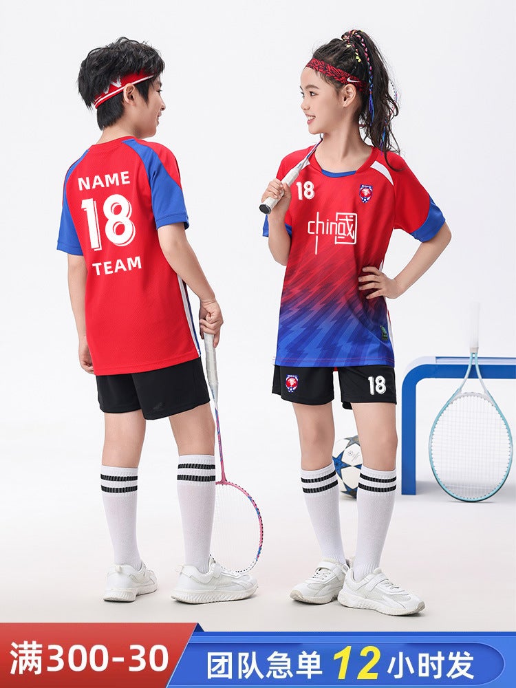 Children'S Football Uniform Suit For Boys And Girls Breathable Youth Football Sports Short-Sleeved Game Training Football Uniform - Image 3