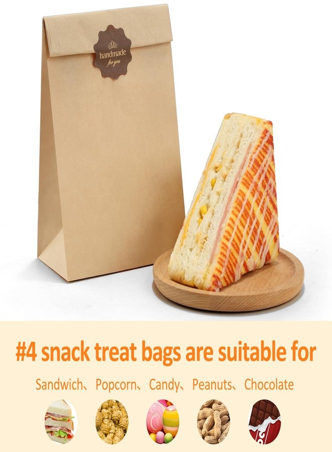 BagDream Paper Lunch Bags 4lb 100Pcs Kraft Brown Snack Bags Bulk, for Craft, Lunch, Bread, Sandwich, Candy, Treats, 5x2.95x9.45 Inches Recyclable Brown Small Paper Sacks - Image 3