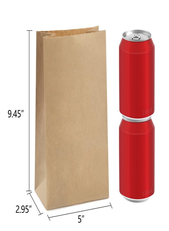 BagDream Paper Lunch Bags 4lb 100Pcs Kraft Brown Snack Bags Bulk, for Craft, Lunch, Bread, Sandwich, Candy, Treats, 5x2.95x9.45 Inches Recyclable Brown Small Paper Sacks - Image 2