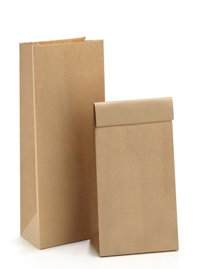 BagDream Paper Lunch Bags 4lb 100Pcs Kraft Brown Snack Bags Bulk, for Craft, Lunch, Bread, Sandwich, Candy, Treats, 5x2.95x9.45 Inches Recyclable Brown Small Paper Sacks - Image 1