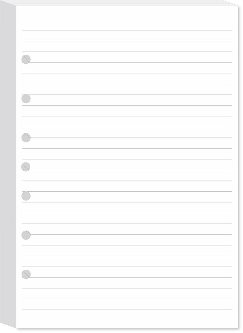 newestor 7-Hole Lined Filler Paper Pack of 100 Sheets for Mini Binders, College Ruled, 5-1/2" x 8-1/2", White - Image 1