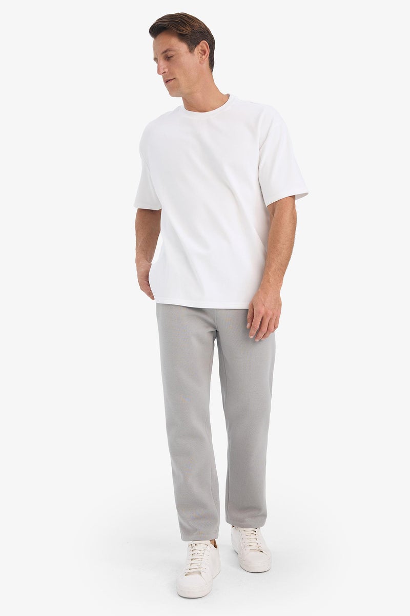 DeFacto Grey Man Regular Fit Thick Sweatshirt Fabric Regular Hem Sweatpants Casual - Image 3