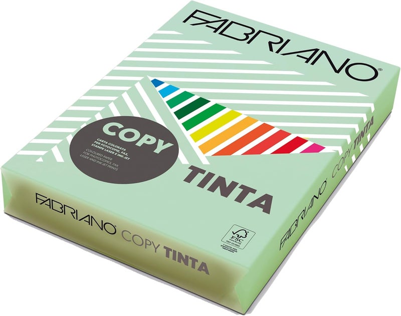 Fabriano 250 Sheets 80 g/m Coloured Paper 7-Pack, A3 Size, Green - Image 1