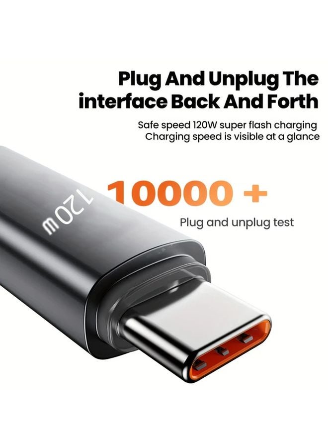 120W Retractable USB C To Type C Fast Charging Cable Black 39 37 Inch For iPhone Samsung - Image 4