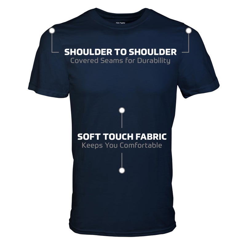 Gildan Men's Crew T-Shirts, Multipack, Style G1100, Navy/Heather Navy/Indigo Blue (5-Pack), Medium - Image 2
