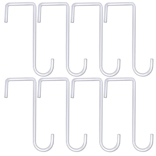 Gutapo 8 Pack White Vinyl Fence Hooks, 3 x 8 inch Pergola Patio Hooks Hangers for Hanging Plants, Planters, Bird Feeders, Lights, Lanterns, Tools - Image 1