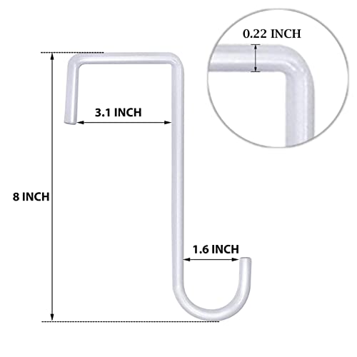 Gutapo 8 Pack White Vinyl Fence Hooks, 3 x 8 inch Pergola Patio Hooks Hangers for Hanging Plants, Planters, Bird Feeders, Lights, Lanterns, Tools - Image 2