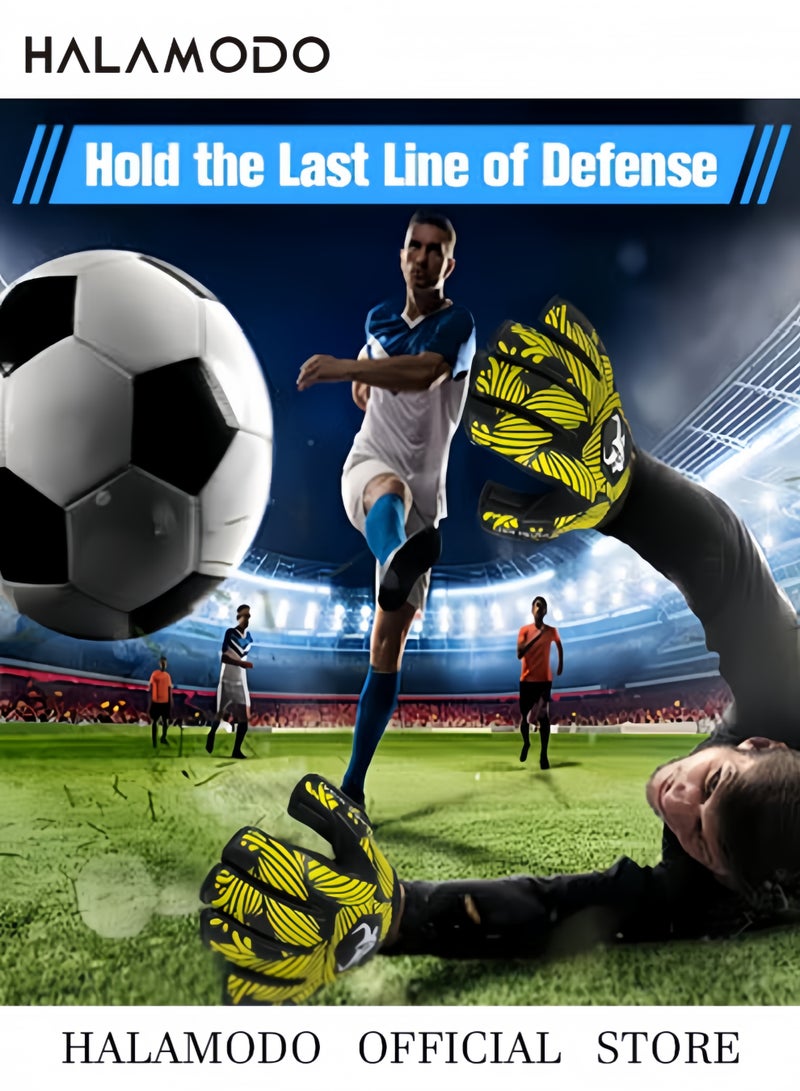 هالامودو قفازات حارس مرمى كرة القدم للأطفال مع قبضة قوية لحماية راحة اليد والمعصم ومادة اللاتكس المقاومة للتآكل وغير القابلة للانزلاق، توفر الحماية لمنع الإصابات - Image 4