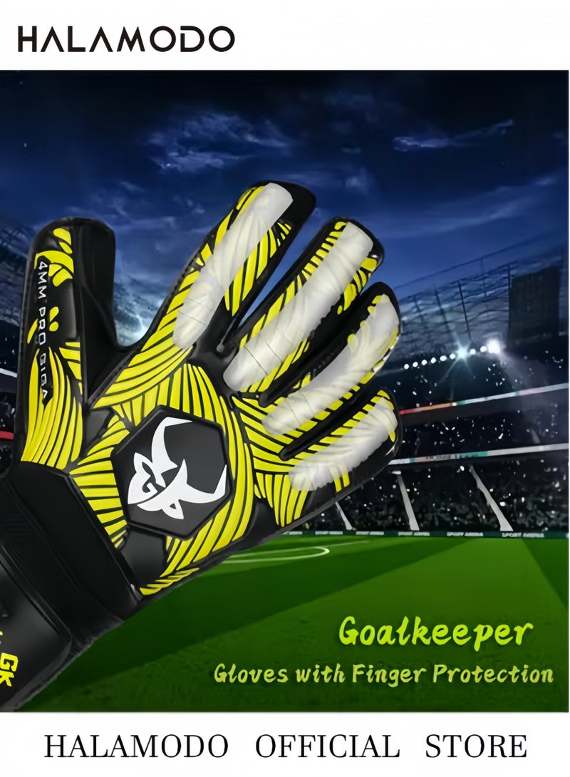 هالامودو قفازات حارس مرمى كرة القدم للأطفال مع قبضة قوية لحماية راحة اليد والمعصم ومادة اللاتكس المقاومة للتآكل وغير القابلة للانزلاق، توفر الحماية لمنع الإصابات - Image 5