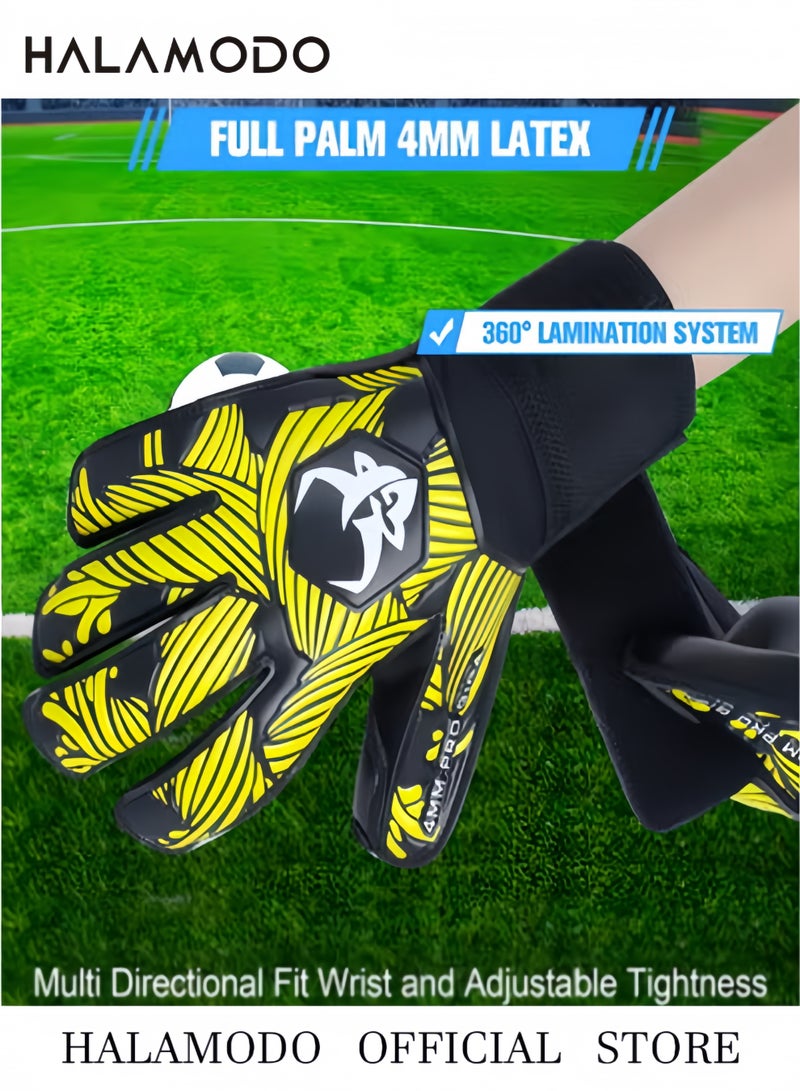 هالامودو قفازات حارس مرمى كرة القدم للأطفال مع قبضة قوية لحماية راحة اليد والمعصم ومادة اللاتكس المقاومة للتآكل وغير القابلة للانزلاق، توفر الحماية لمنع الإصابات - Image 3