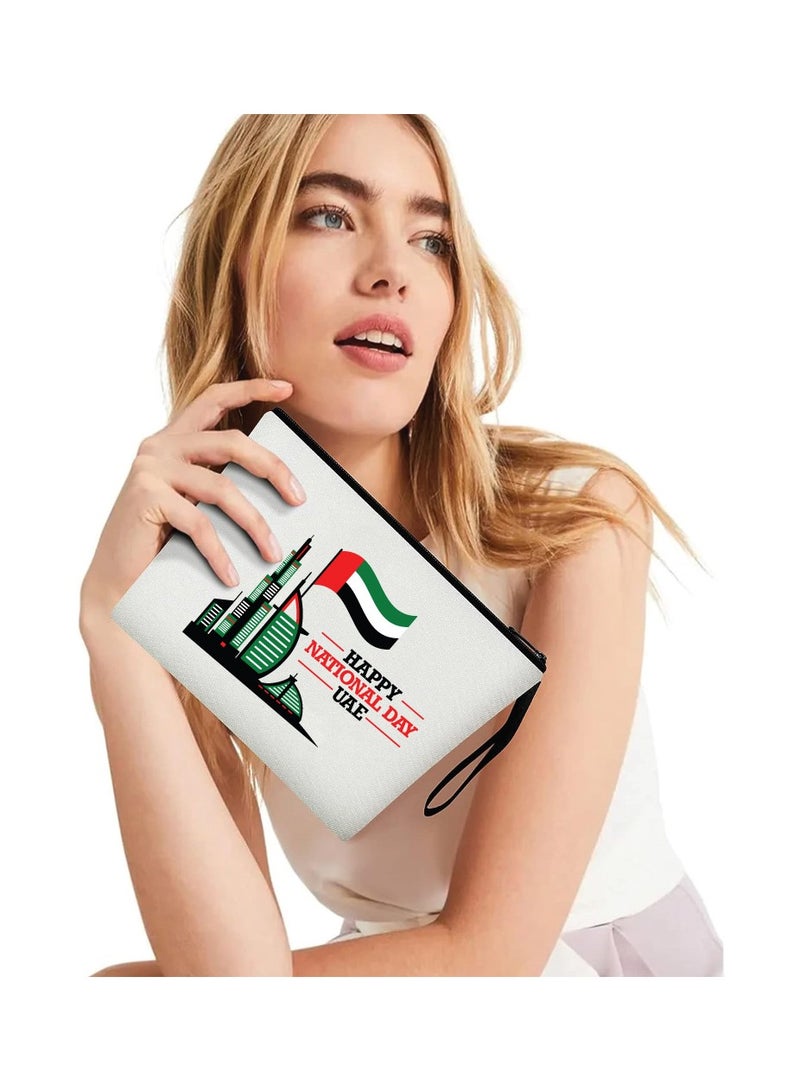 حقيبة مستحضرات التجميل لليوم الوطني لدولة الإمارات العربية المتحدة، حقيبة بسحاب كامل - احتفل بهدية اليوم الوطني لدولة الإمارات العربية المتحدة للمرأة - Image 4