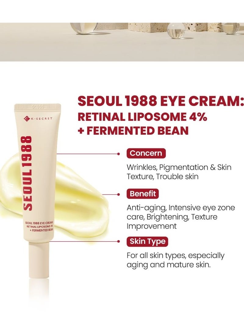 K-SECRET - SEOUL 1988 Eye Cream : Retinal Liposome 4% + Fermented Bean 30 ml - Image 1