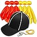 YHFUISK 8 Pcs Challenge Flag Referee Hat SetTossing Flags Sports Fan Set Penalty Flag Party Accessory 3 Yellow and 3 RedOfficial Football Hat and Stainless Steel WhistleReferee Costume Cap set1 - Image 3