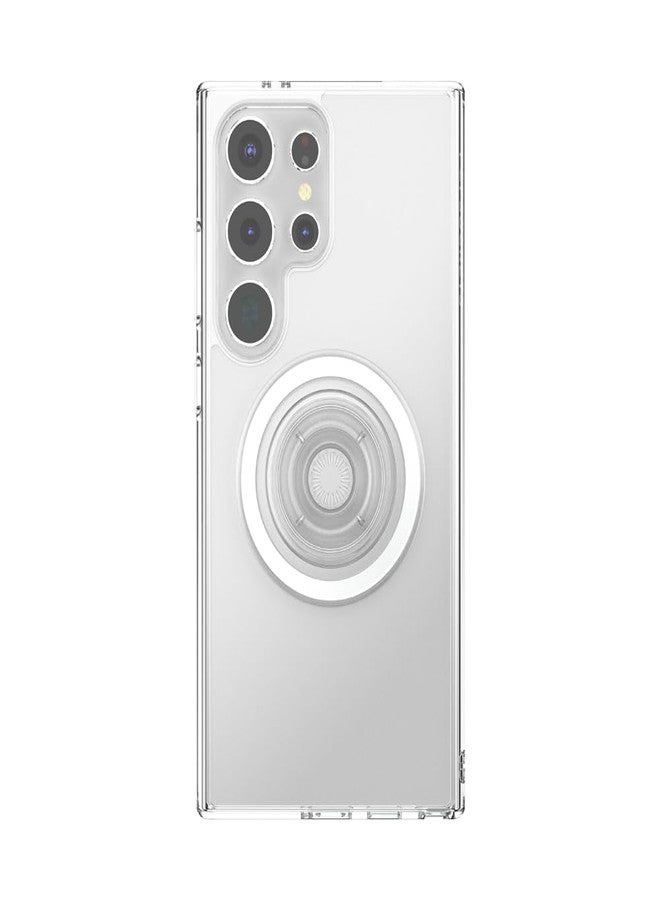 PopSockets Samsung Galaxy S24 Ultra Case with Magnetic Round Phone Grip Compatible with MagSafe, Phone Case for Galaxy S24 Ultra - Clear - Image 1
