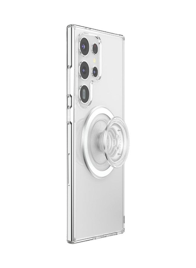 PopSockets Samsung Galaxy S24 Ultra Case with Magnetic Round Phone Grip Compatible with MagSafe, Phone Case for Galaxy S24 Ultra - Clear - Image 2
