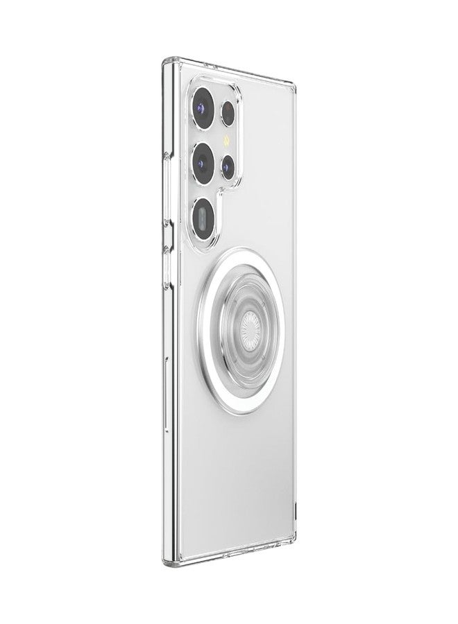 PopSockets Samsung Galaxy S24 Ultra Case with Magnetic Round Phone Grip Compatible with MagSafe, Phone Case for Galaxy S24 Ultra - Clear - Image 3