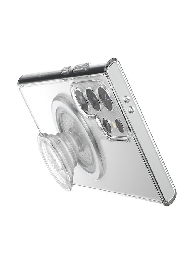 PopSockets Samsung Galaxy S24 Ultra Case with Magnetic Round Phone Grip Compatible with MagSafe, Phone Case for Galaxy S24 Ultra - Clear - Image 5
